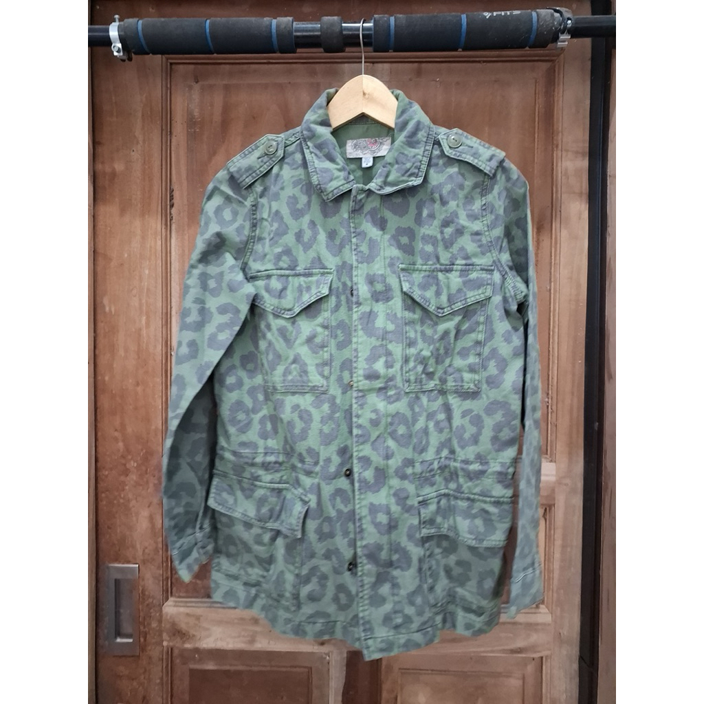jacket jeans parka leopard preloved