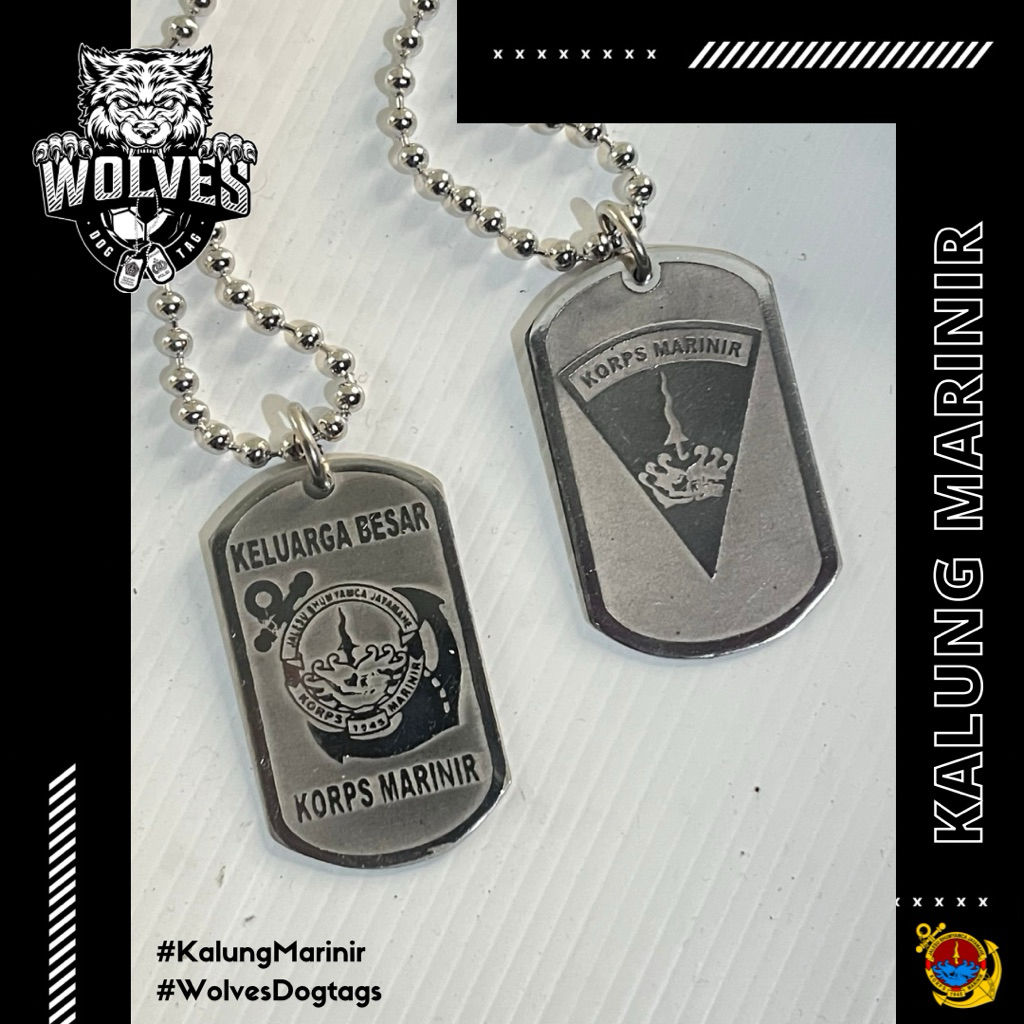 Kalung marinir / dogtag logo  Korps Marinir / Kalung TNI AL / Dog tag / Kalung army