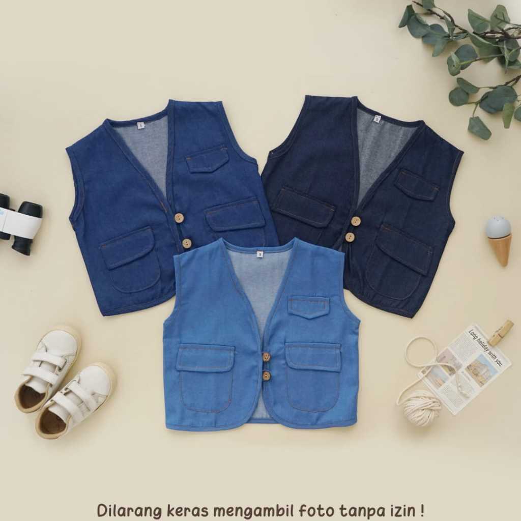 JENO VEST - Littlecaim - rompi anak jeans unisex