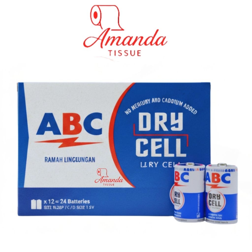 Baterai ABC R-20 Set (2pcs) - Baterai Jumbo - Baterai Radio Jadul - Baterai Besar - Baterai Senter -