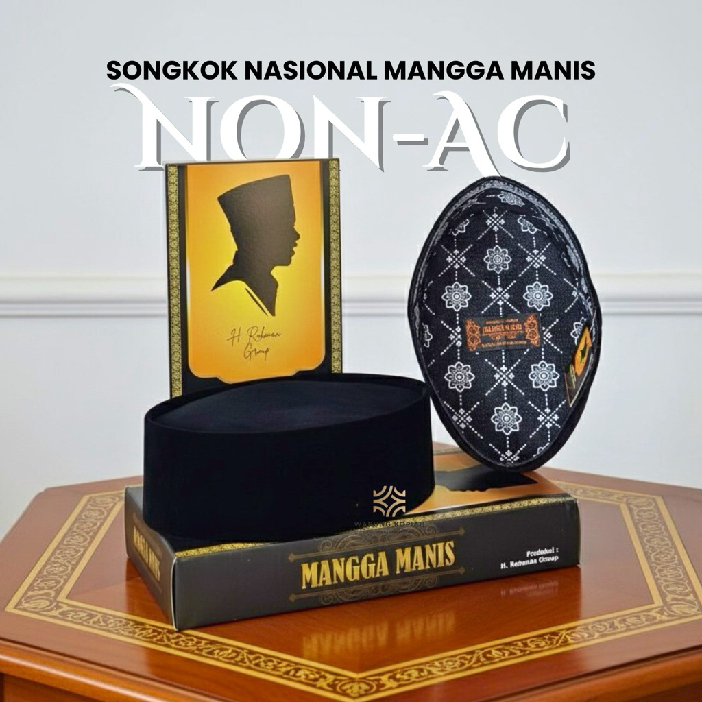 Peci Hitam Pendek Mangga Manis | Peci Kopiah Songkok Nasional | Beludru Hitam Polos | Warung Kopiah