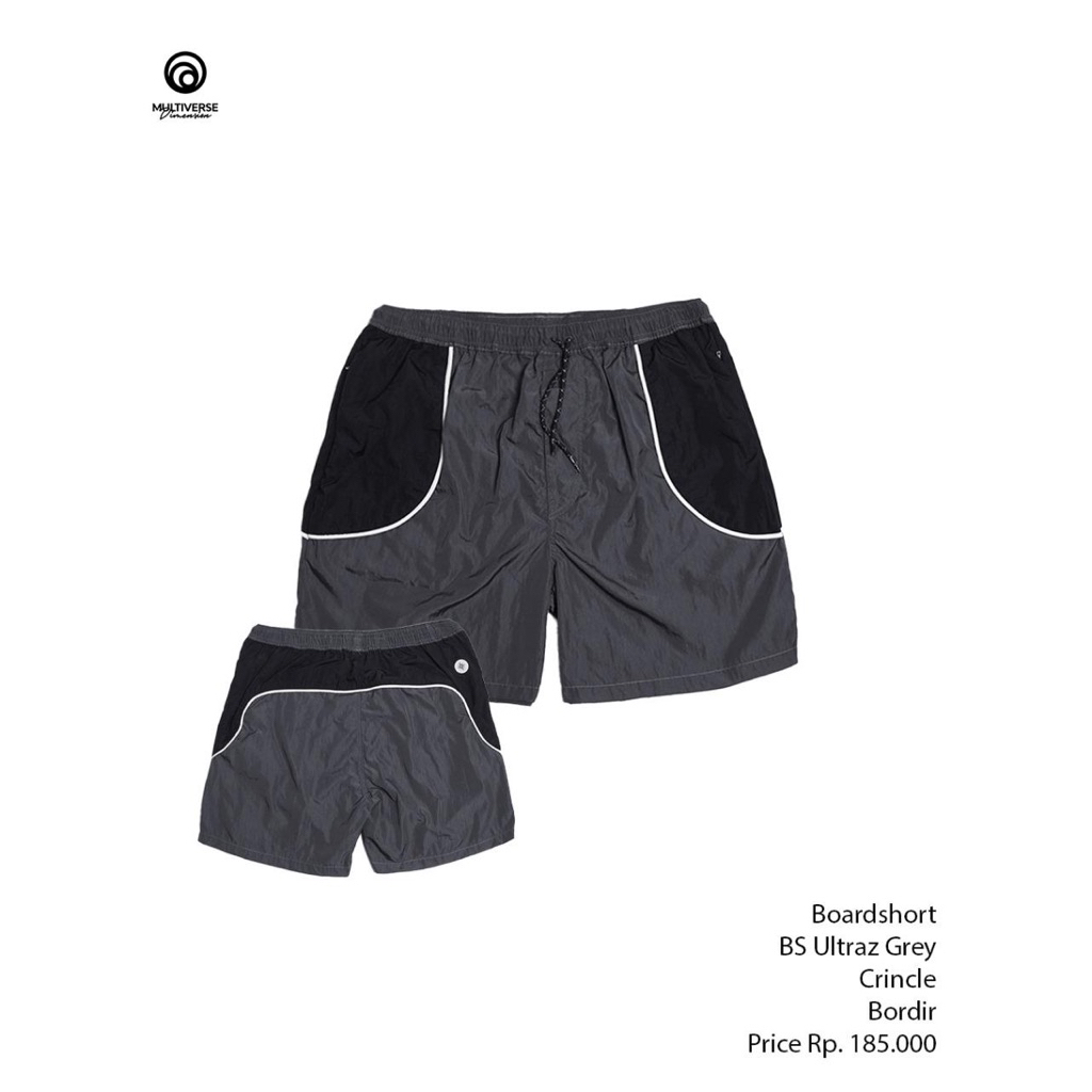 Boardshort lokal original multiverse dimension ultraz grey | celana pendek brand lokal