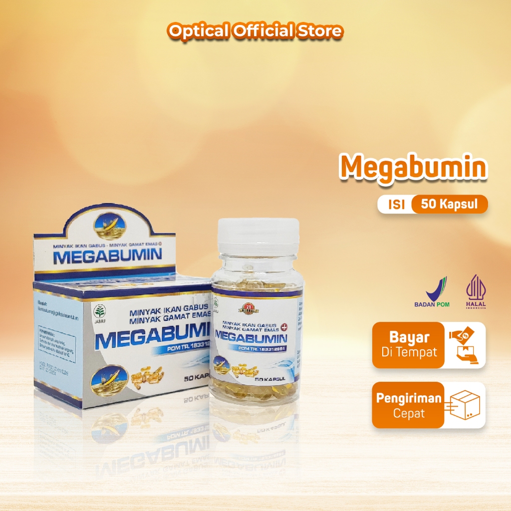 MEGABUMIN - Minyak Ikan Gabus & Gamat Emas Kapsul isi 50 Kapsul