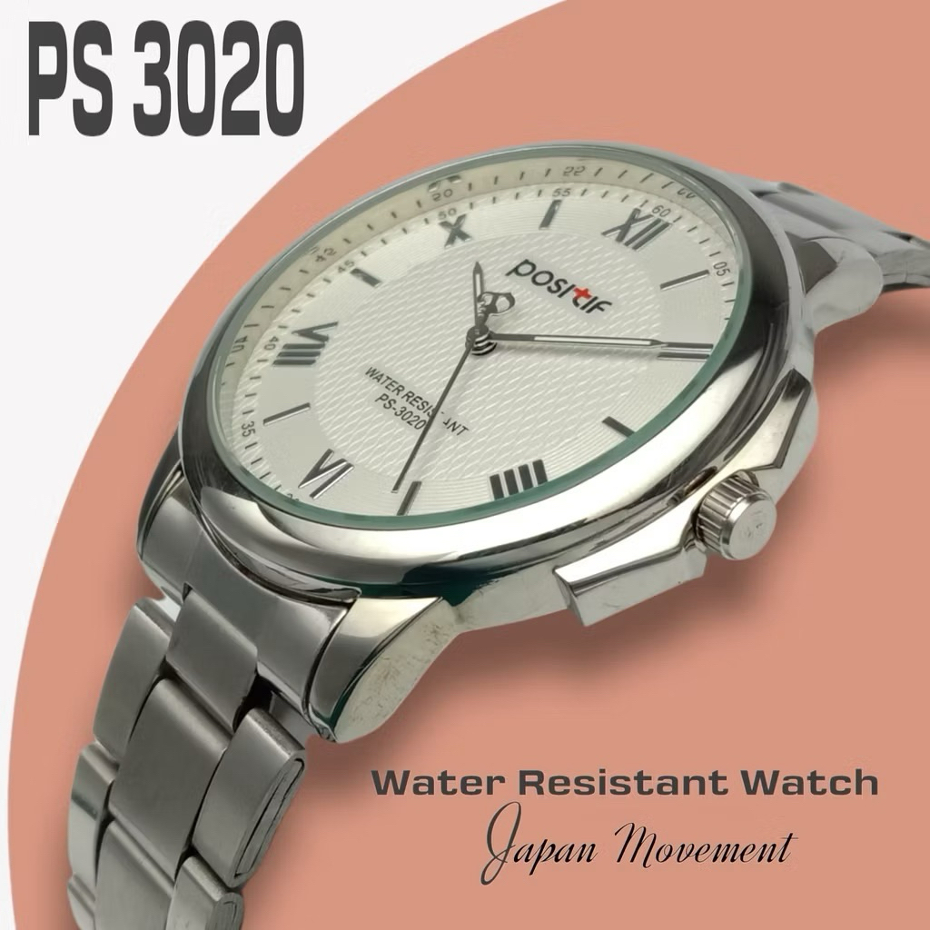 Jam Tangan Wanita Pria Couple POSITIF 3006 Rantai ORIGINAL Water Resistance / Anti Air Jam Tangan Pr