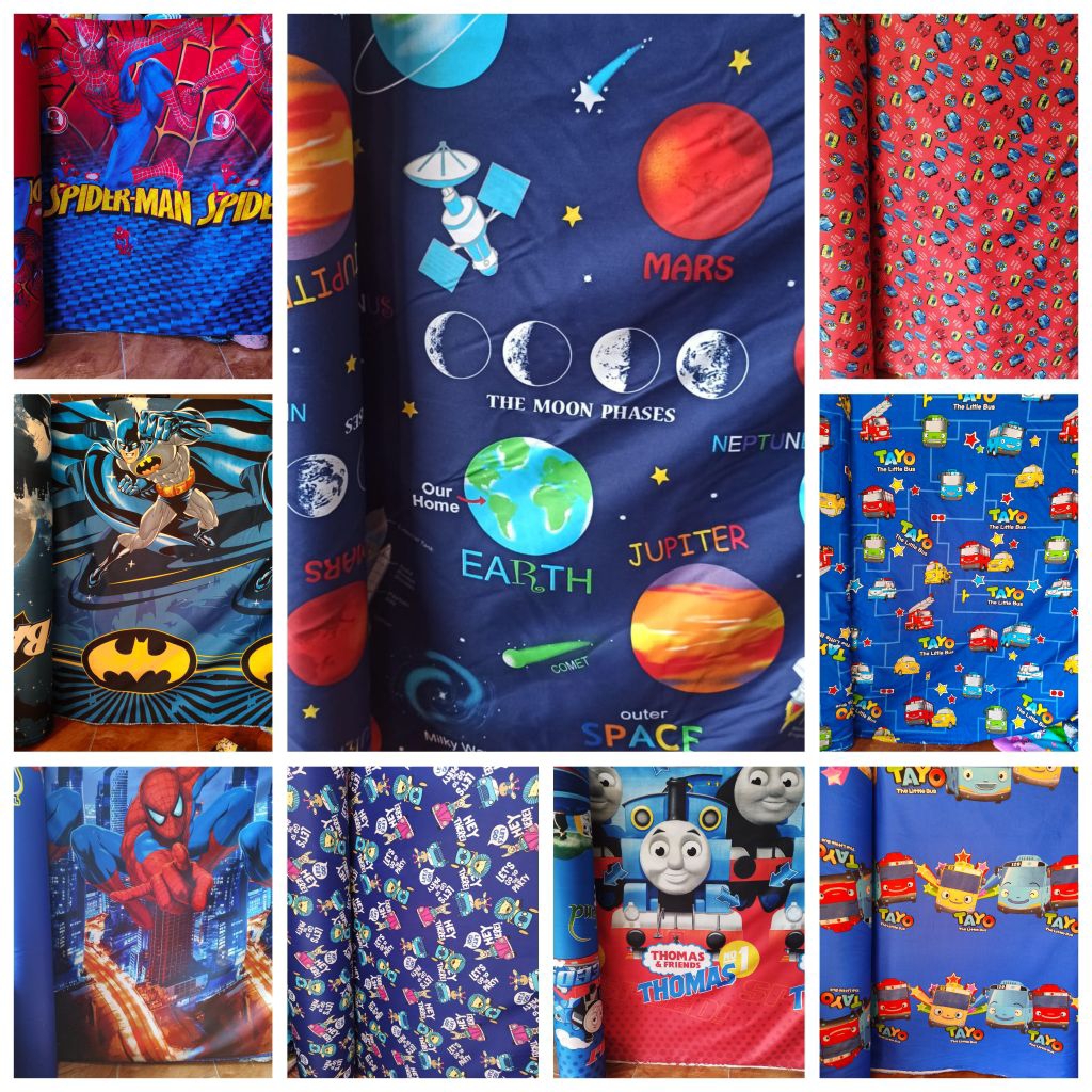 KAIN SPREI METERAN ECER MOTIF KARAKTER COWOK