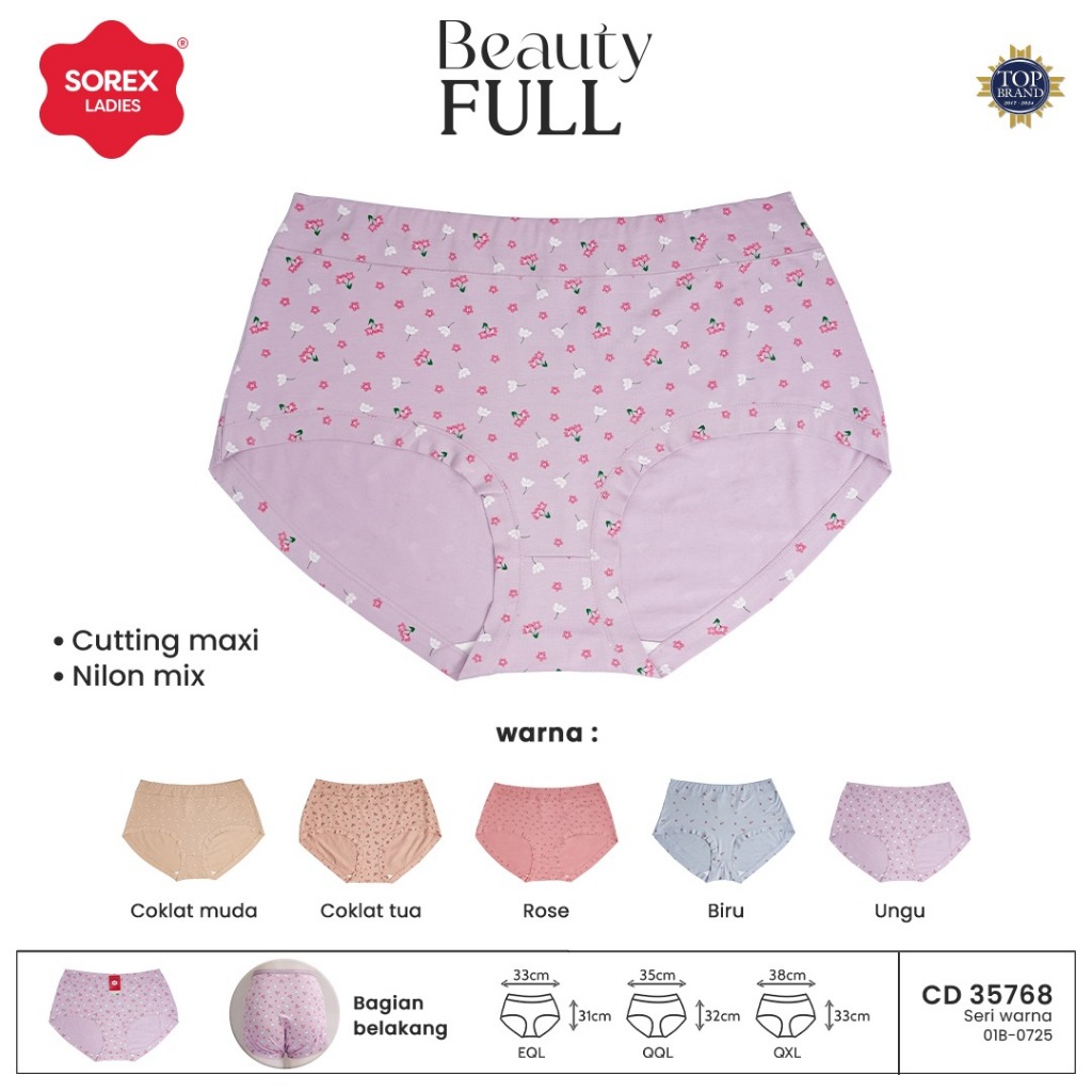 Celana Dalam Wanita Sorex Jumbo Plus Size Besar Big Size Maxi Tinggi Lembut Elegan Full Motif 5 Bung