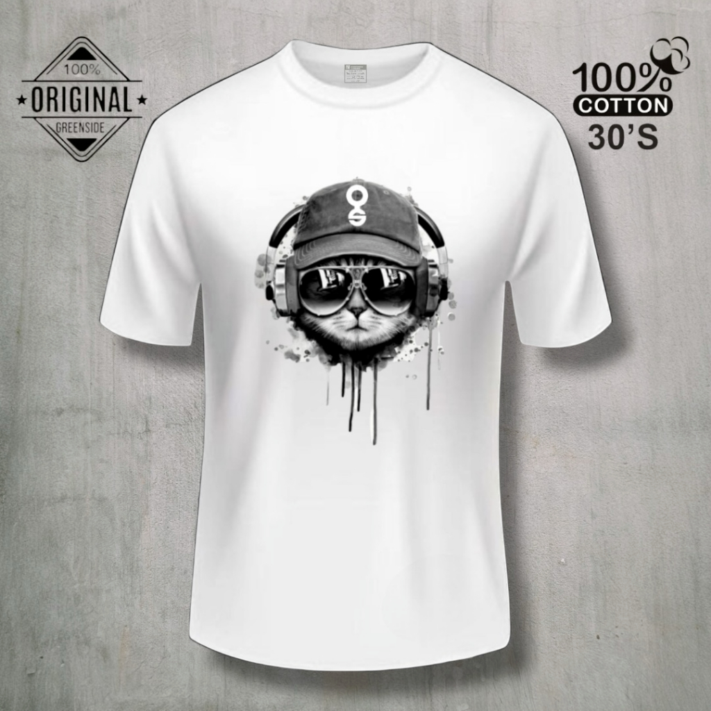 GREENSIDE Tshirt Putih Original Pria Wanita - Kain Katun / Baju Kaos Ariel Noah terbaru terlaris