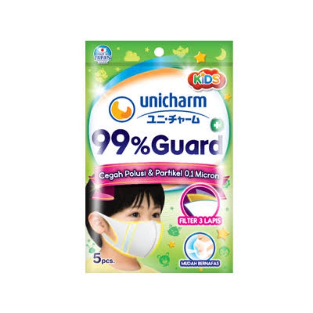 Masker Unicharm 99 Protect + Kids 1 karton (120 pack)/12 Box