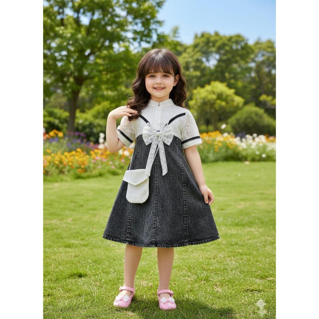 Dress Viral Premium Terbaru Untuk Anak Perempuan Usia 3-12 Tahun | Pakaian Trendy Dress Shaila Jeans
