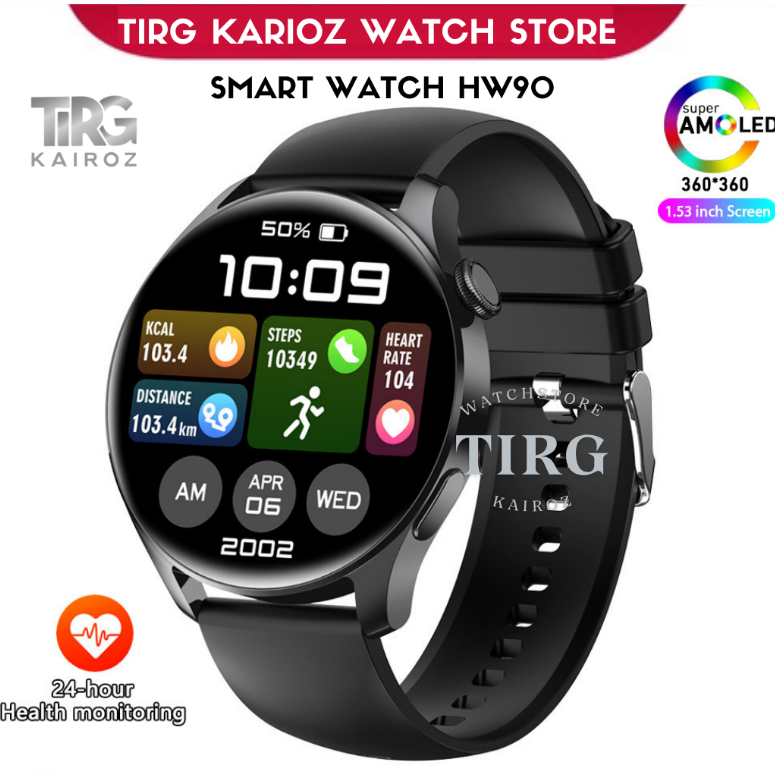 TIRG Smartwatch HW90 AMOLED AOD Screen IP67 Waterproof 100+ Sport Modes 24H Health Monitoring COD