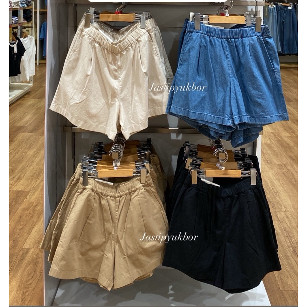 Uniqlo Wanita Celana Pendek Cewe Relaco