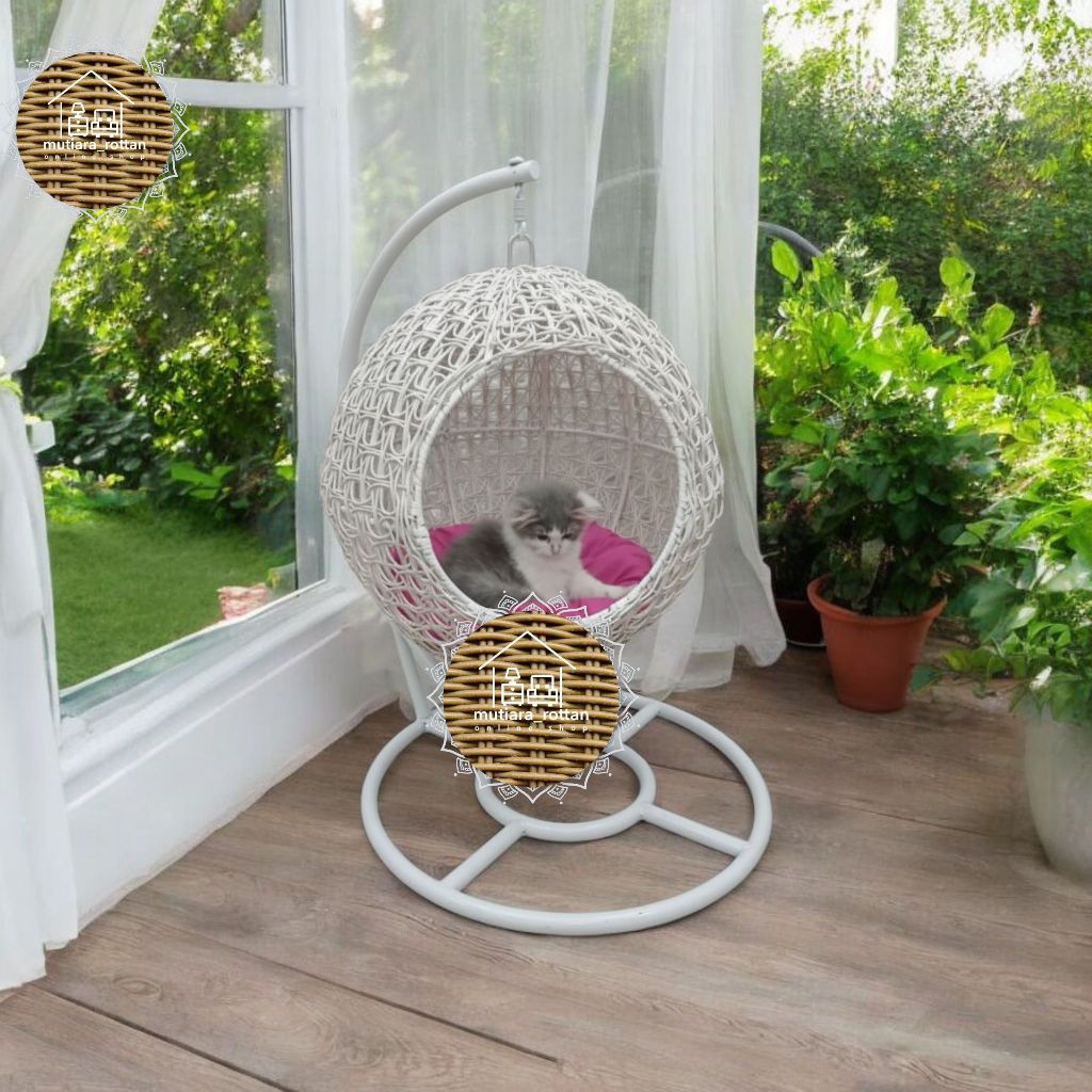 kursi ayunan gantung Kucing Rotan Sintetis - Tempat tidur hewan