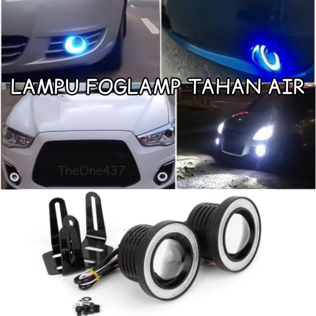 Sepasang Lampu Kabut Foglamp Led 89mm 3.5inch Projector Angel Eyes | Foglamp Angel Eyes 89mm 3.5inch