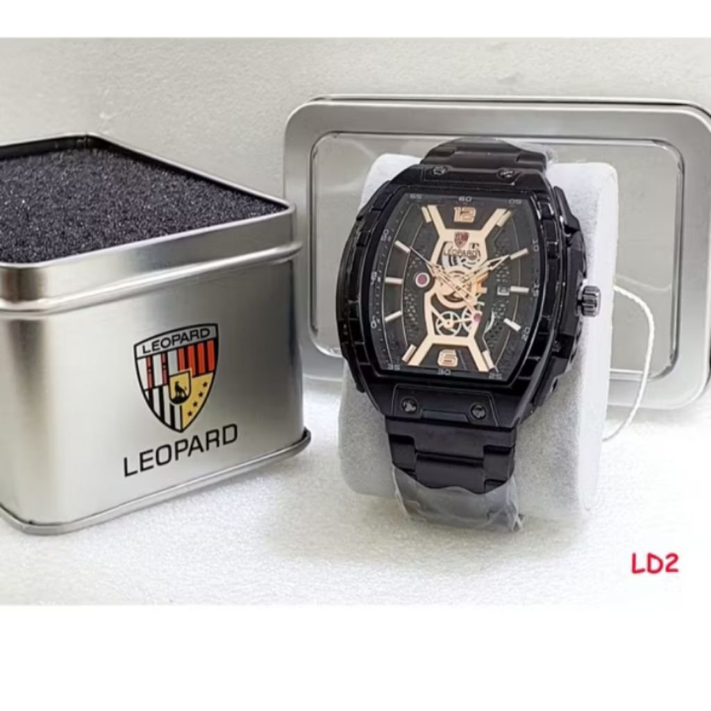 jam tangan pria LEOPARD 8065 original rantai