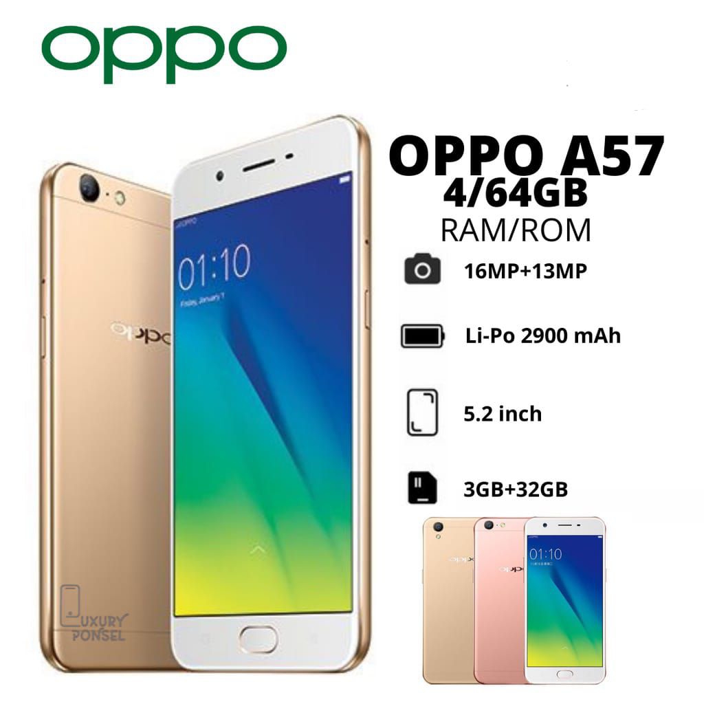 Oppo A57 ram 3gb 32gb produk terbatas
