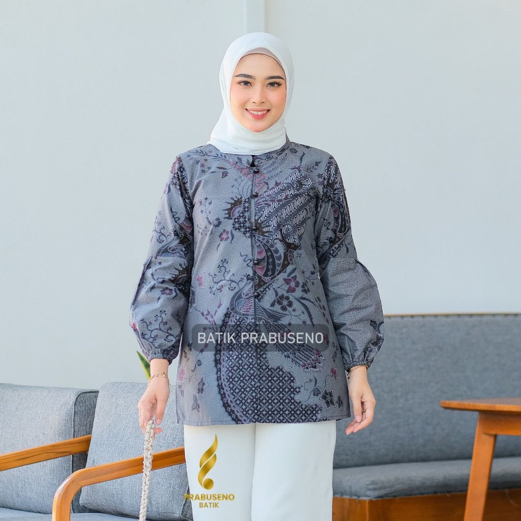 KUMBAKARNA Tunik Batik Wanita Lengan Panjang Prabuseno Original Official Store Atasan Modern Premium