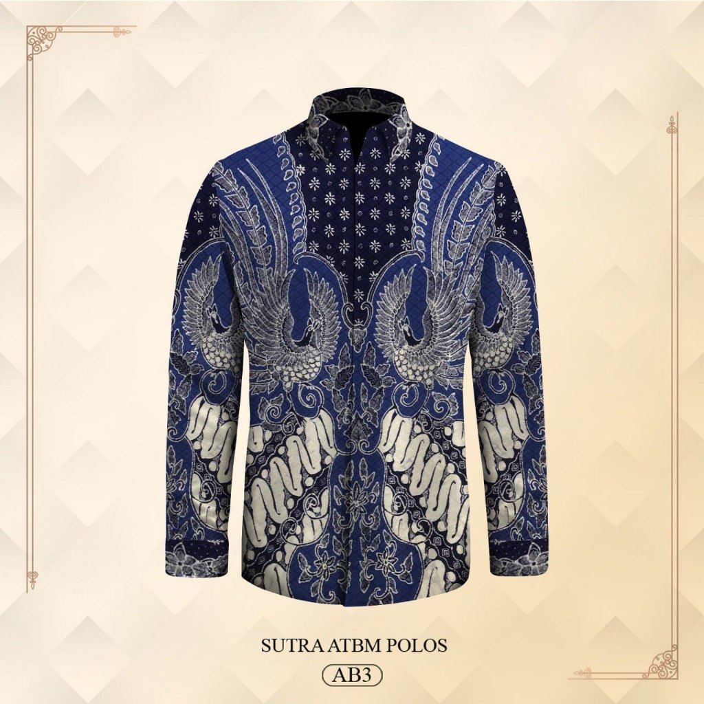 Kemeja batik lengan panjang pria exclusive bahan atbm sutera premium pola baju batik tulis pekalonga