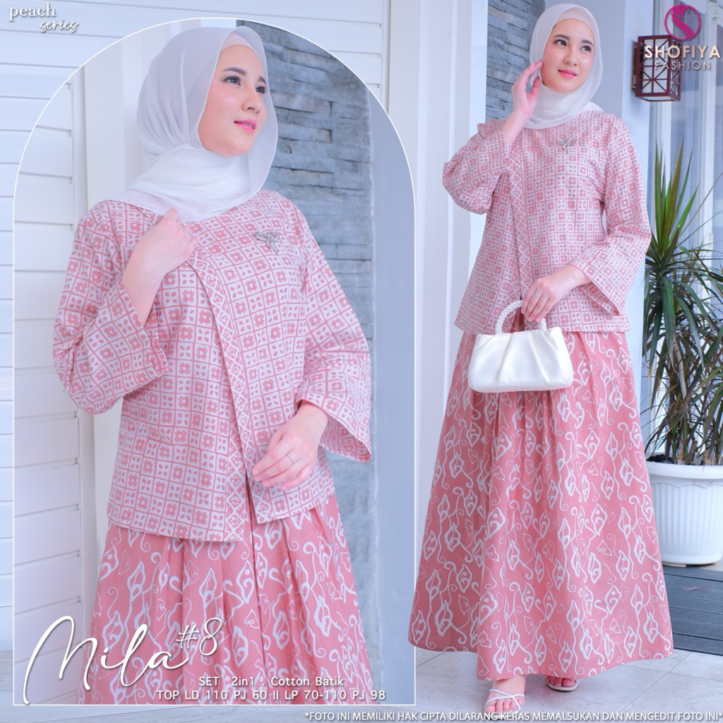 [VICAN] SHOFIYA - MILA SET DRESS GAMIS BATIK WANITA GAMIS KATUN SYARI ORIGINAL GGS BY SHOFIYA