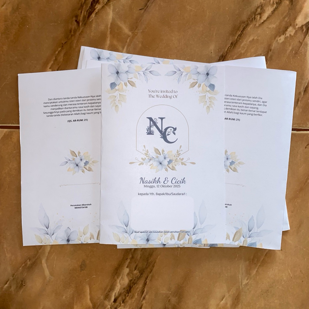cetak undangan kertas bc 150 gsm