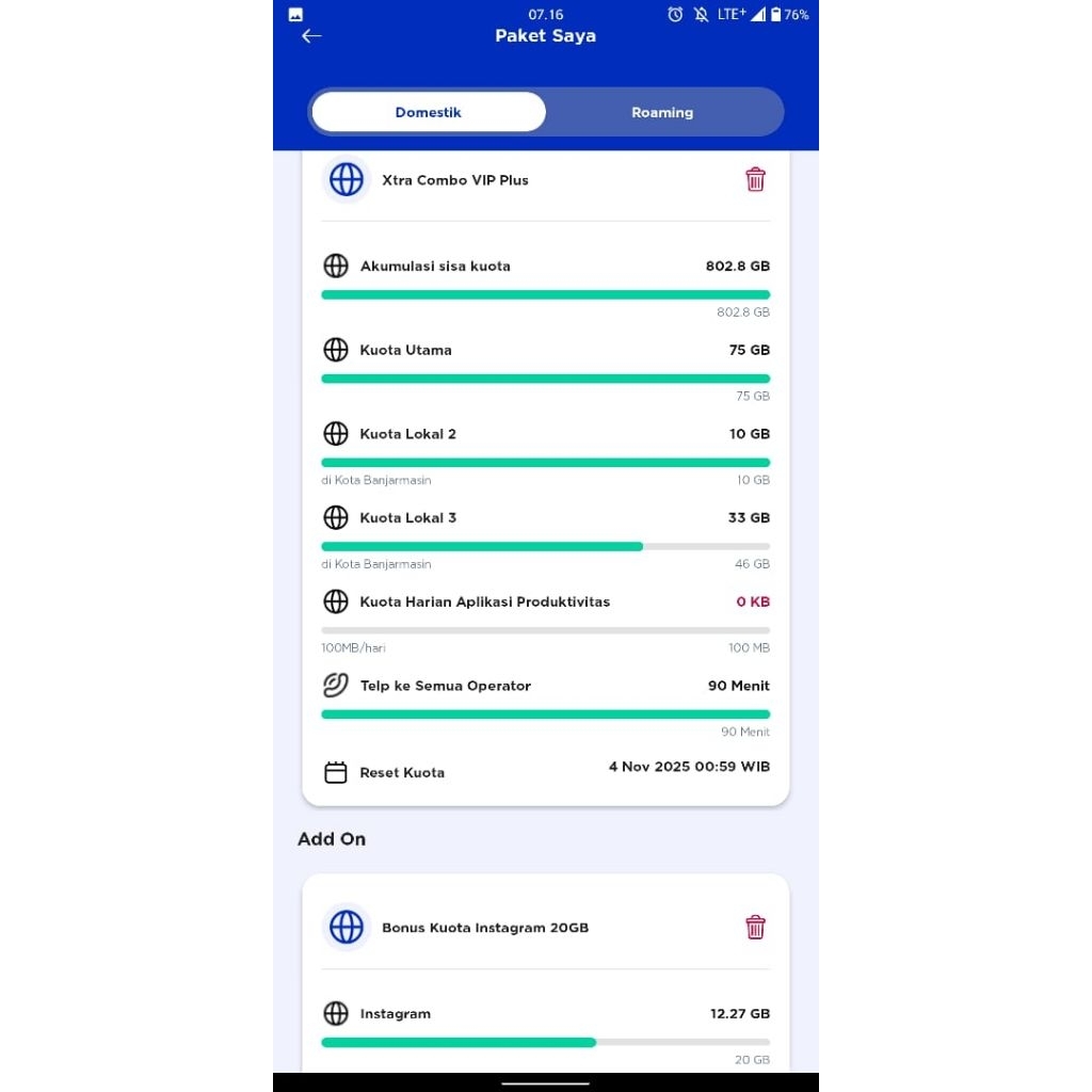 Kartu Perdana XL VIP 90% Kuota 800GB