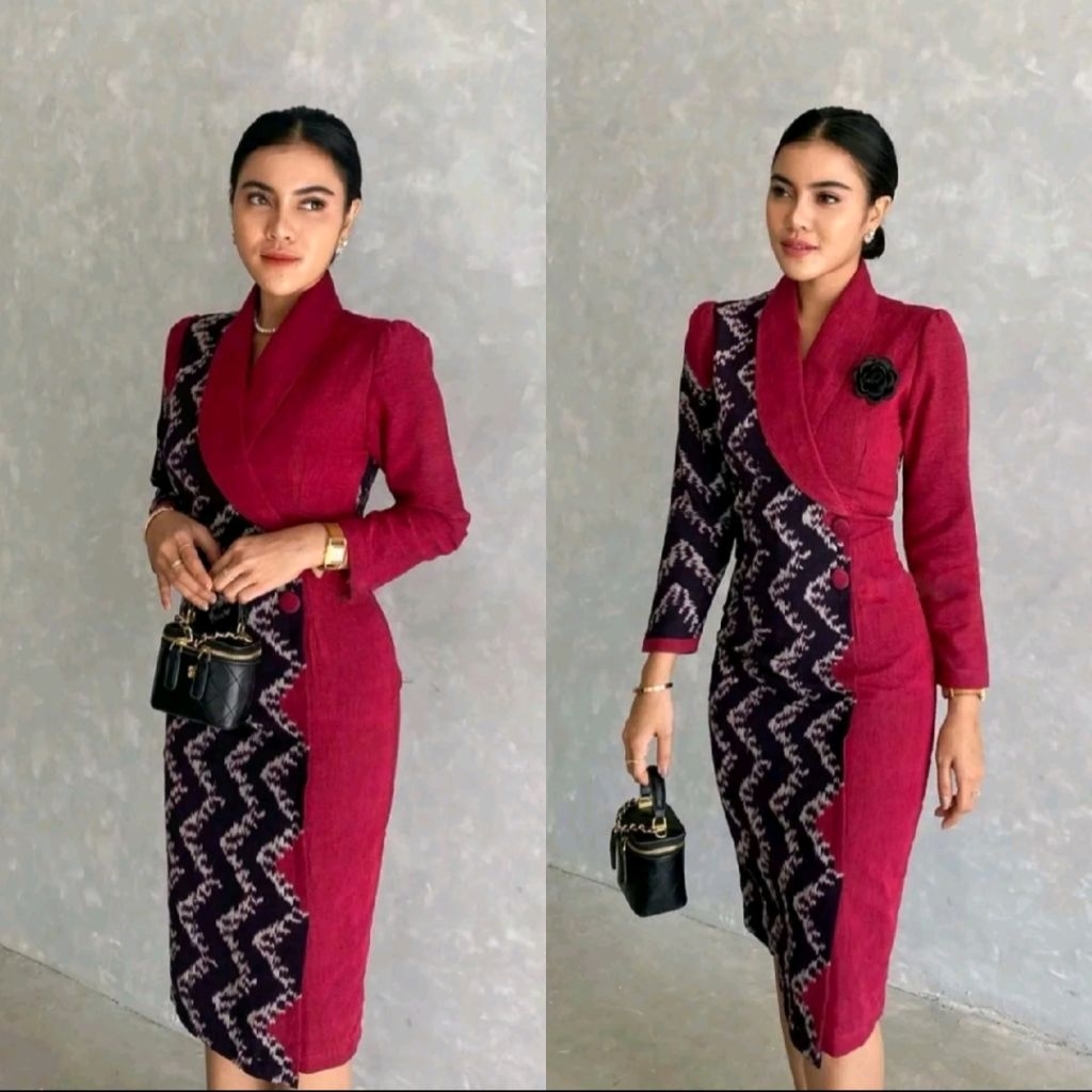 Couple Tenun Dress - Kemeja formal pesta natal kantoran gereja