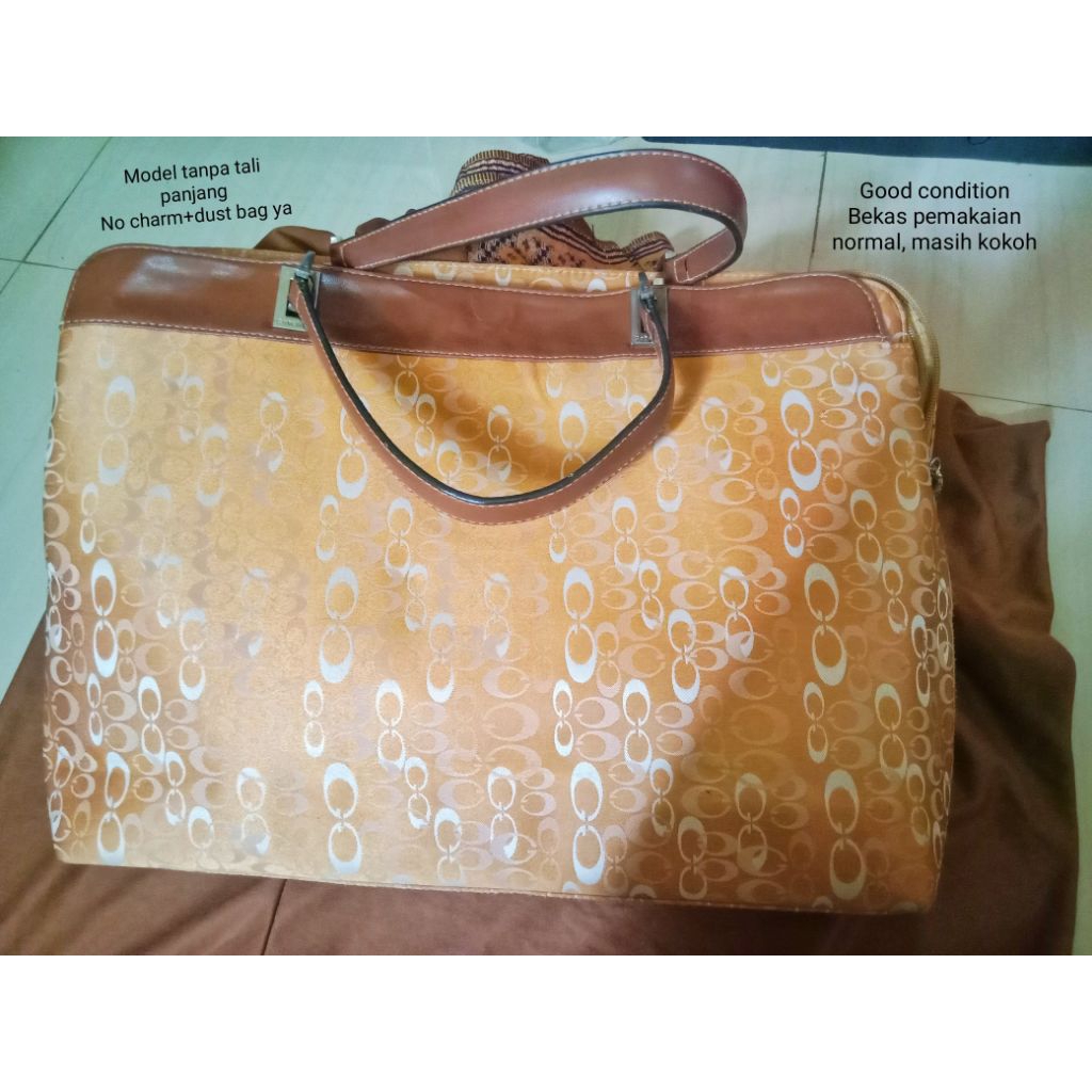 PL Gobelini CoC lookalike pattern handbag caramel brown good condition