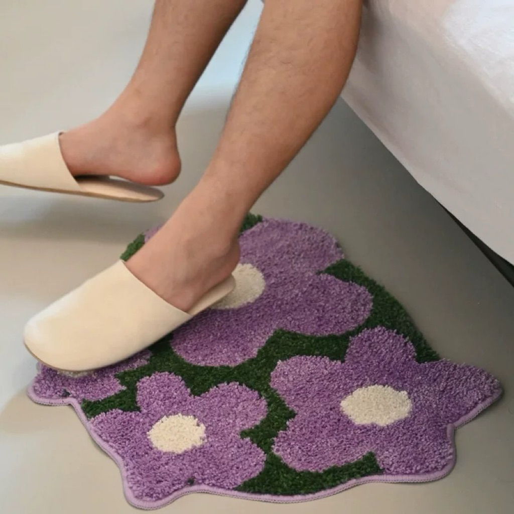 PAWAPAWA - Karpet / keset kaki bulu motif bunga