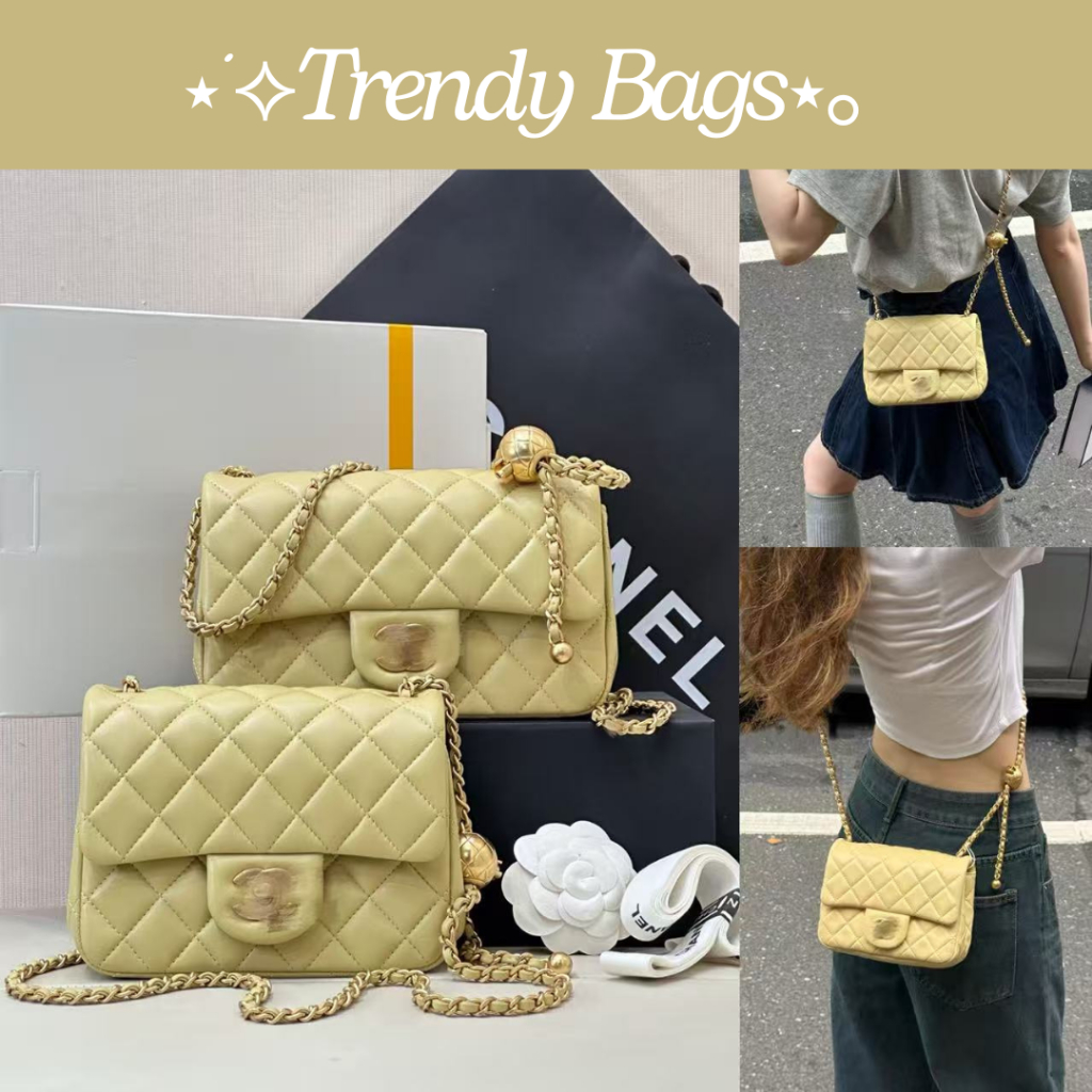 Preorder – Tas Selempang Kulit Asli Mini Desain Kotak Metal Ball Elegan Tas Bahu Kulit Premium