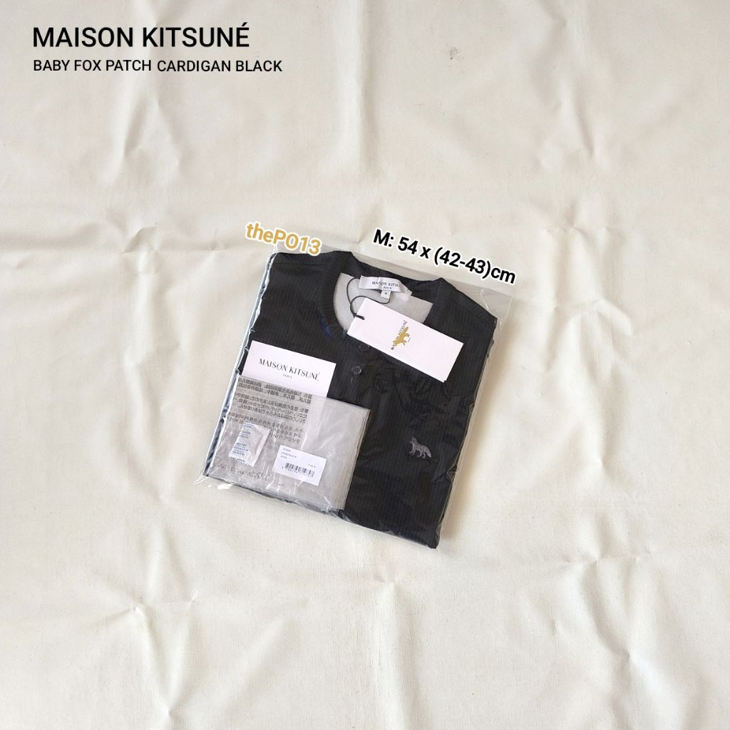 MAISON KITSUNE BABY FOX PATCH RIBBED CARDIGAN BLACK AUTHENTIC 100% BNWT