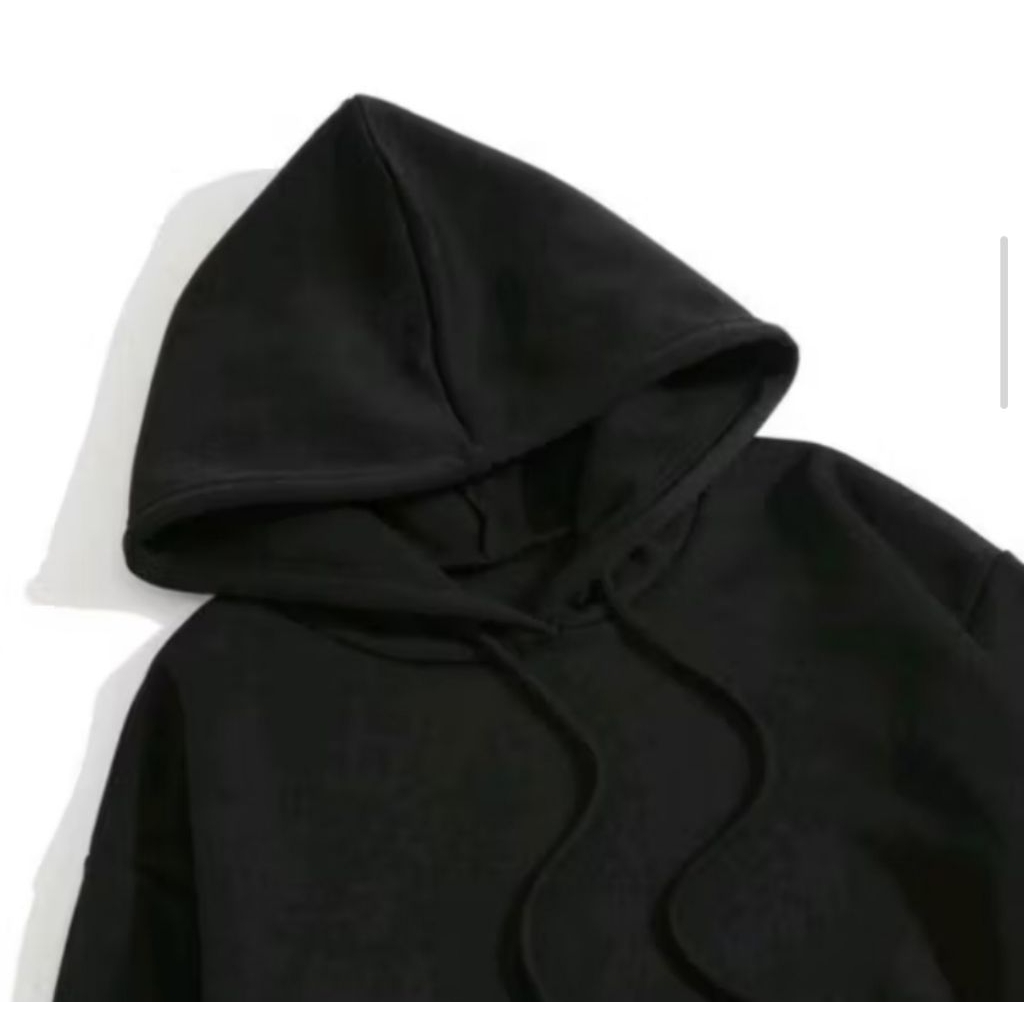 Gamika Hoodie Polos Hitam 280GSM Tebal