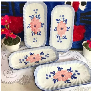 PIRING PITA KERAMIK BUNGA PINK / PIRING KUE KERAMIK / PIRING KERAMIK IMPORT