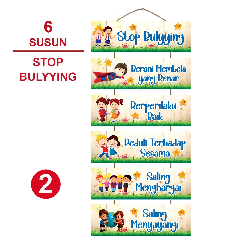 Pajangan Ruang Kelas Tema Stop Bullying - Dekorasi Dinding Kelas - Poster Ruang Kelas - Hiasan Dindi