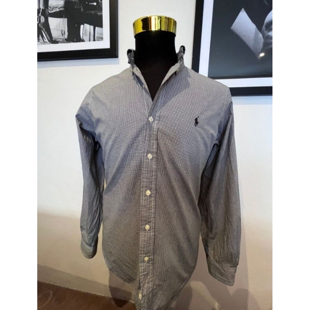 polo ralph lauren shirt checkerd black & white