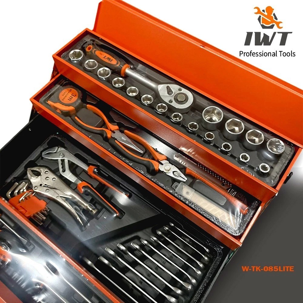 IWT Tool Box 85 Pcs Kunci Sok Set Pekerjaan Otomotif Tool Set Alat Bengkel 85 Pcs