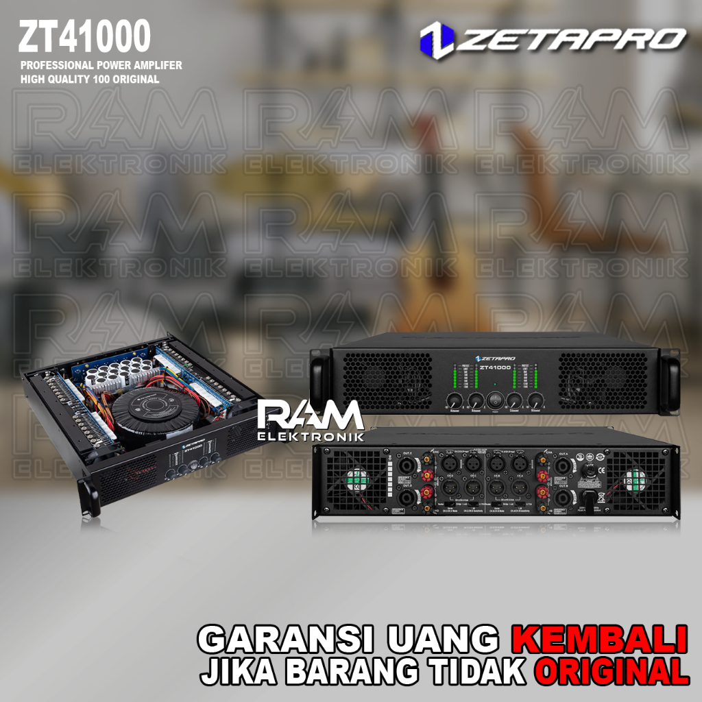 Power Amplifier 4 Channel ZETAPRO ZT41000 | ZT 41000 Original 4 x 1000 Watt