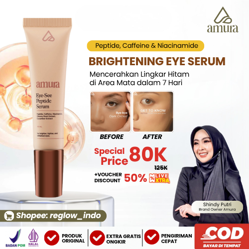 Amura Brightening Eye Serum Menyamarkan Kerutan dan Mencerahkan Kulit Area Mata