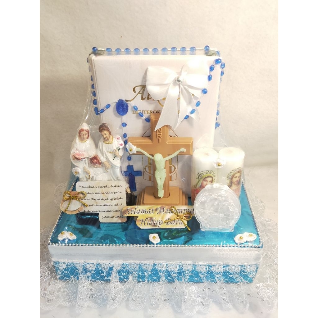 Paket Pernikahan Katolik Warna Biru - Paket Pernikahan Katolik - Hantaran Pernikahan Katolik - Seser