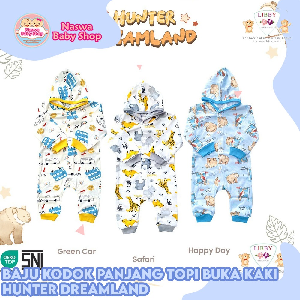 Libby Baju Kodok Panjang Rib Hoodie Buka Kaki Hunter Dreamland