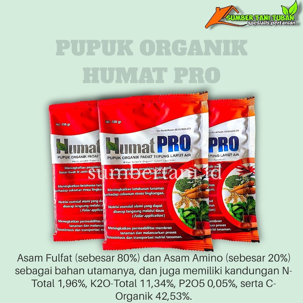 Pupuk Organik HUMAT PRO (kemasan 100.Gram)