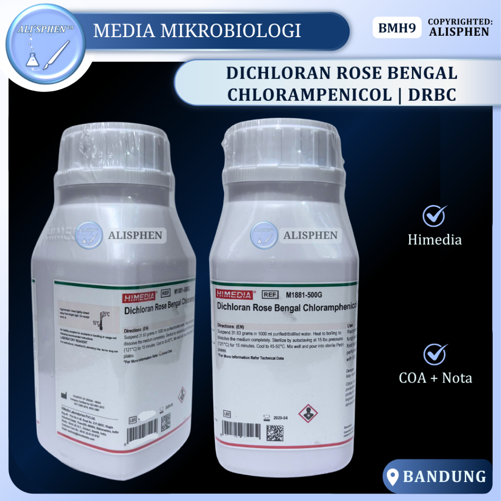 [BMH9] Dichloran Rose Bengal Chloramp / DRBC | Himedia | Media Mikrobiologi | For Laboratory Use