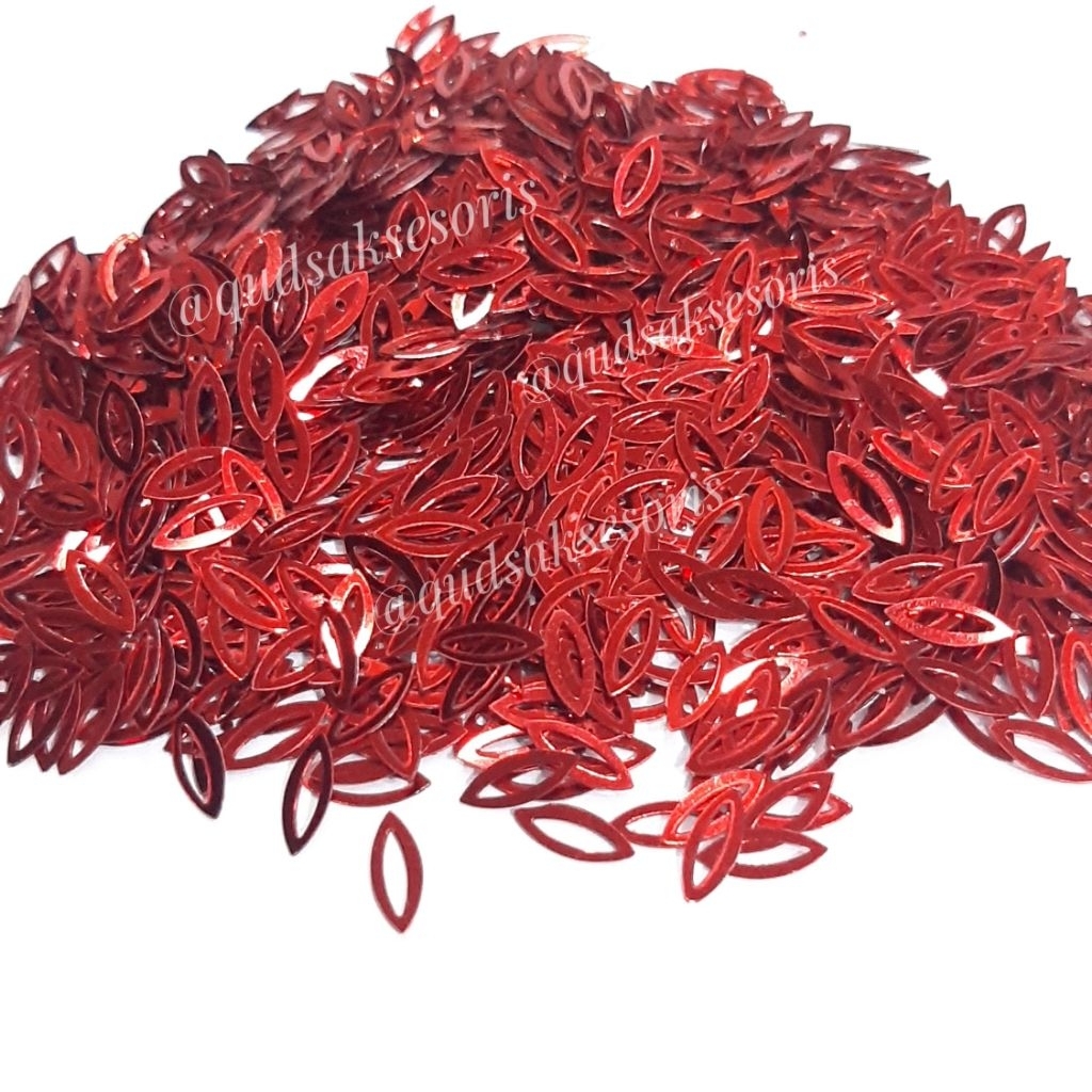 Sequin/payet/borci mata/daun lubang per 10 gram
