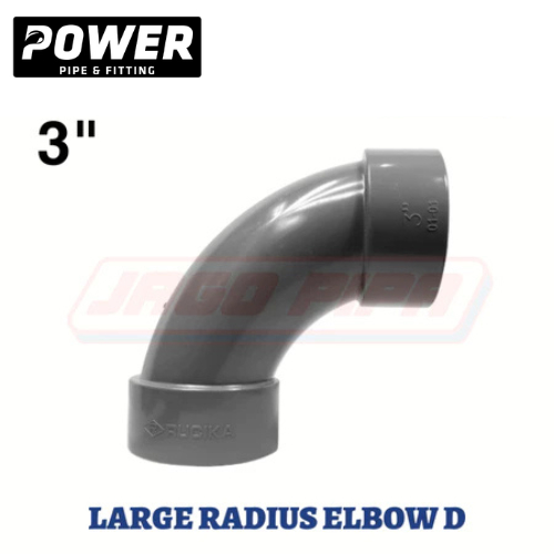 Large Radius Elbow 3" inch PVC POWER D