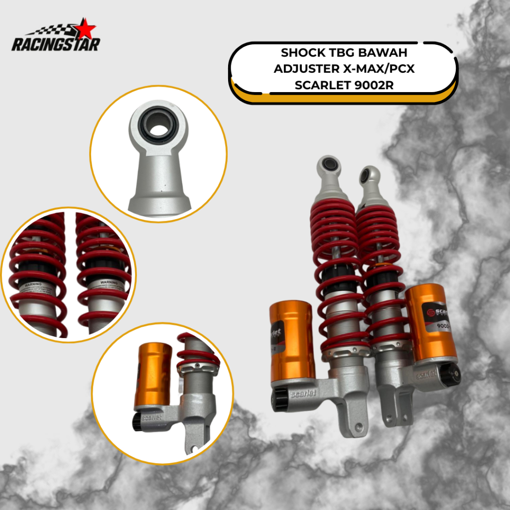 Shockbreaker Shok Shock Tabung Bawah Warna Gold  SCARLET RACING 9002R Click Fungsi Rebound xmax/pcx