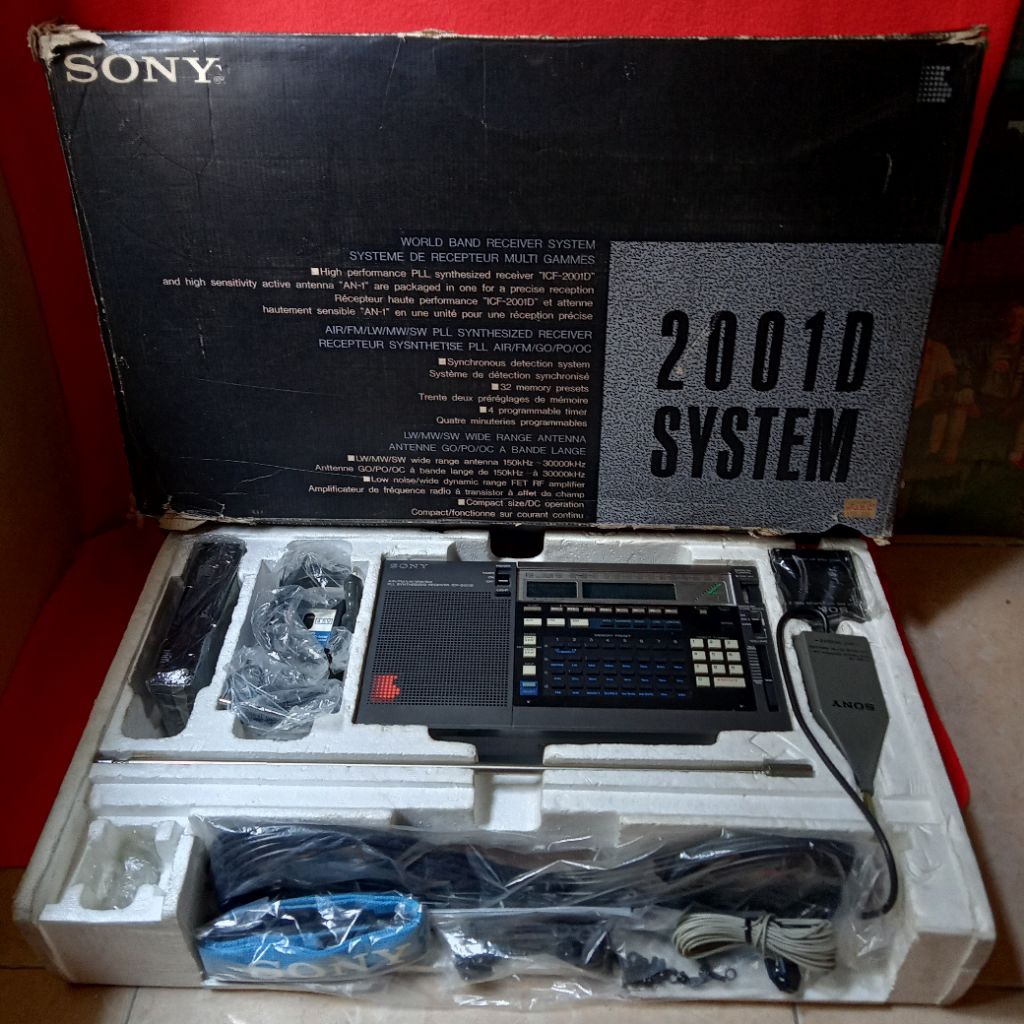 Sony ICF-2001D World Band Receiver System Complete In Box (CIB) Made in Japan