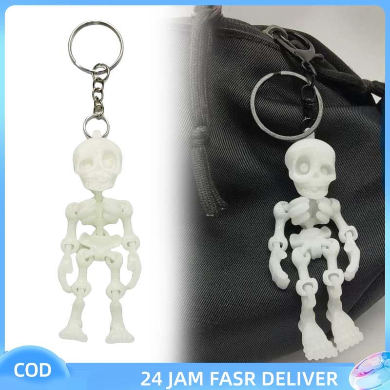 Gantungan Kunci Tas Fidget Toy Tengkorak Chibi Skeleton Mainan Anti Stres Unik Gantungan Kunci Dan T