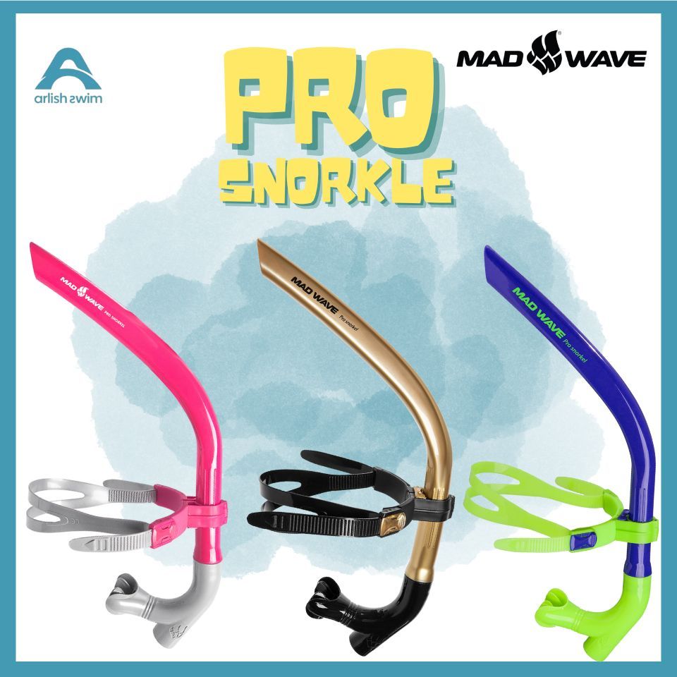 ORIGINAL Madwave Pro Snorkel - Snorkle Renang Front Centre Premium Latihan Pernapasan Anti Goyang