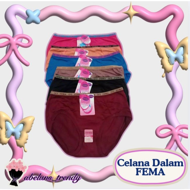 Celana Dalam Wanita Polos Nyaman Katun FEMA Lusinan M L XL XXL