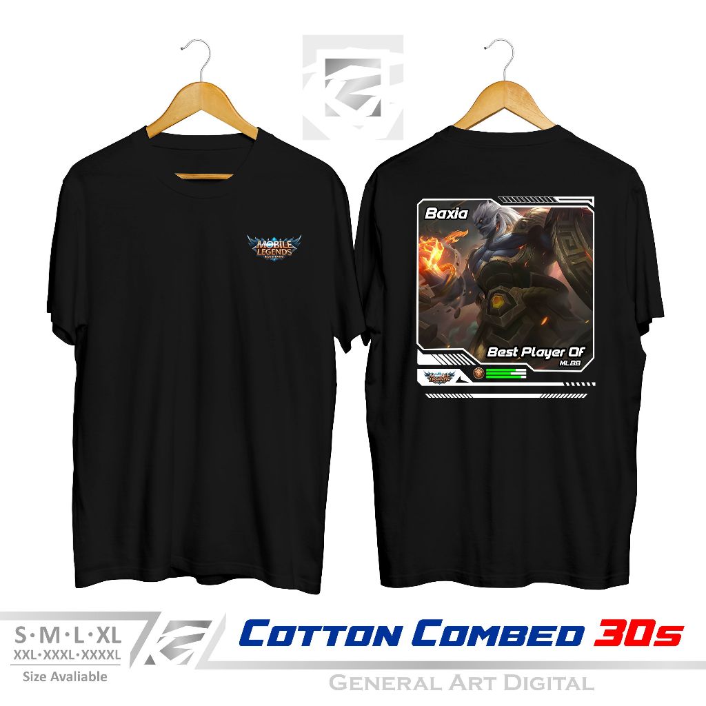 Kaos Distro MLBB Baxia T-shirt game MOBILE LEGEND Skin Baxia