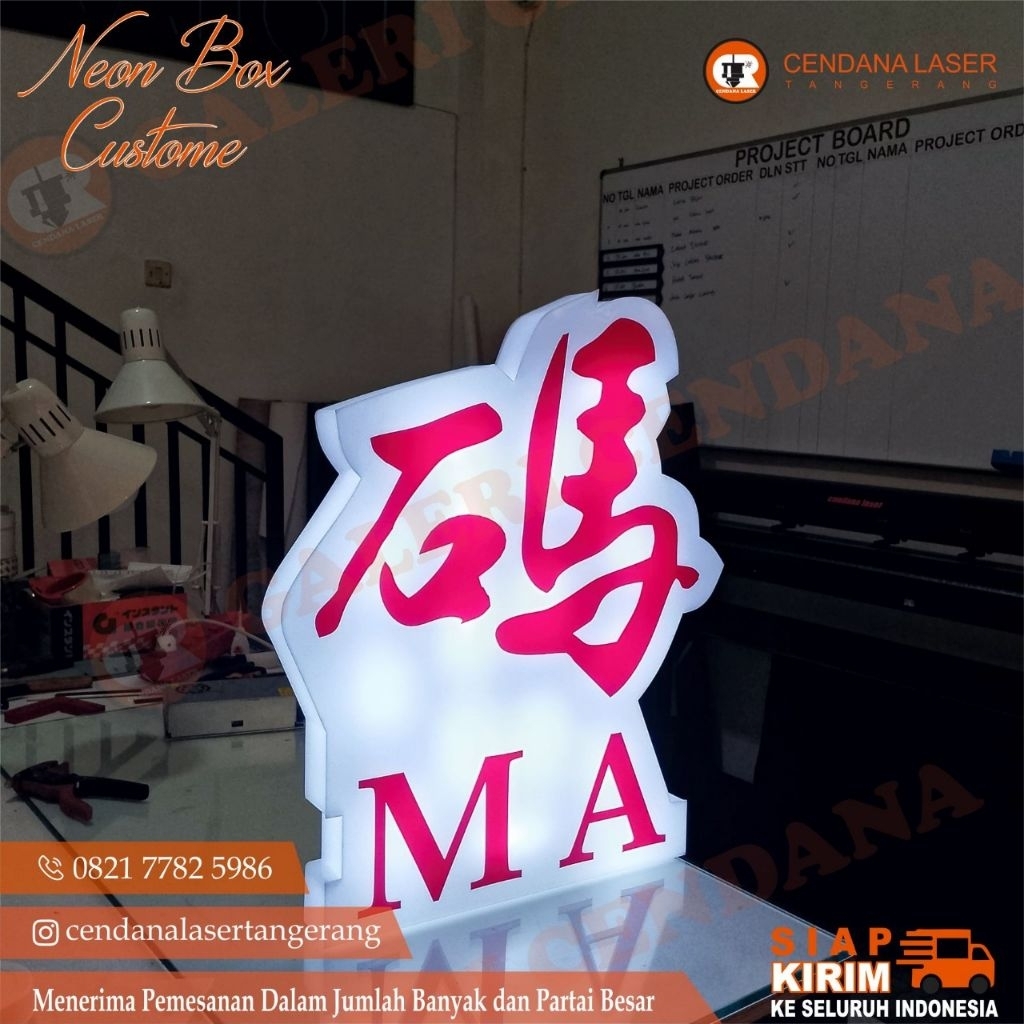 Huruf Timbul 3D akrilik Custom LED, Huruf LED timbul - Frontlight