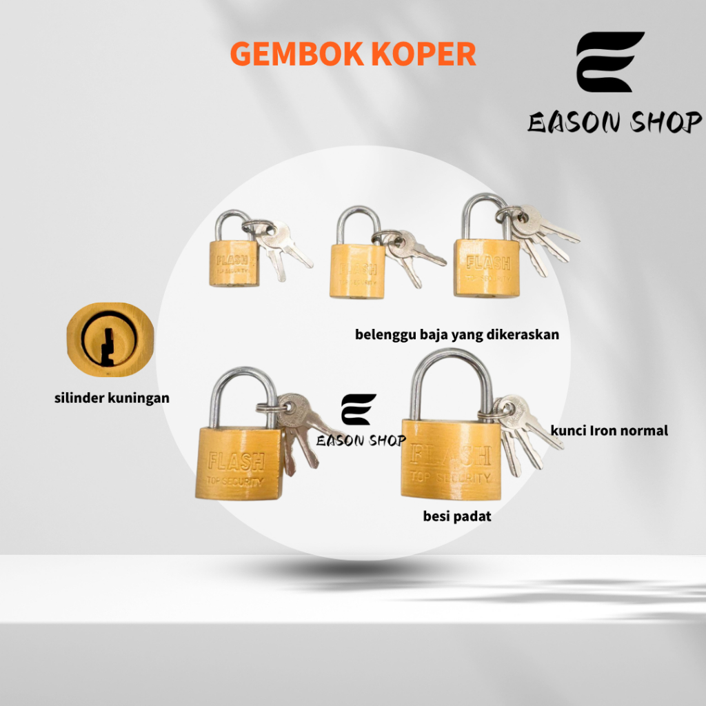 Gembok Koper Kuning Kecil 25mm / Gembok Kuning / Gembok Koper 25mm